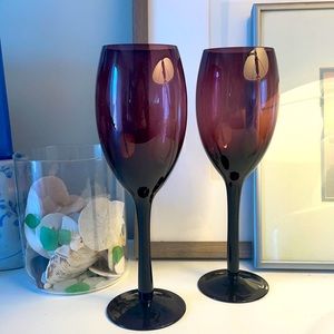 Purple wine glasses